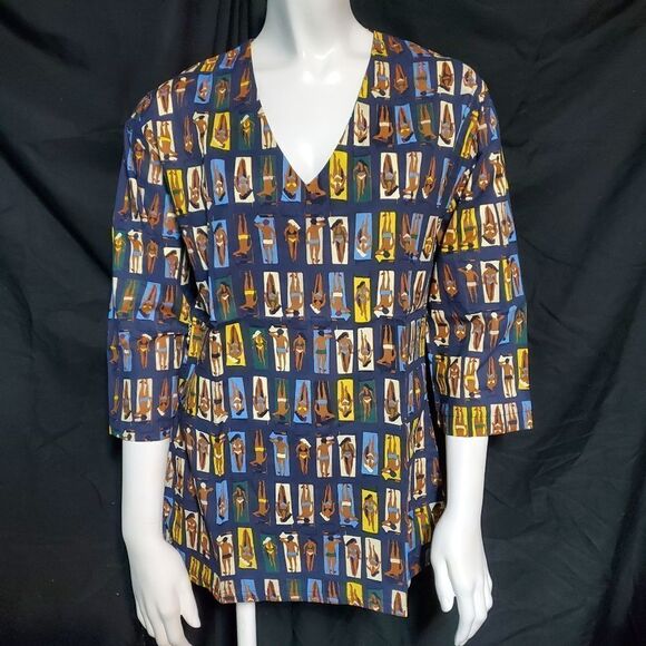 NWT Tracy Negoshian Kaitlin Navy Sunbathers Top (XS) - Picture 4 of 7